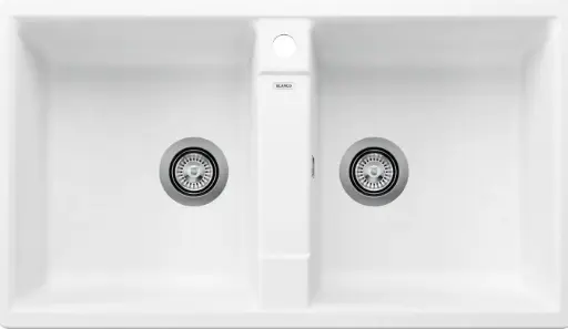 [KSN-P12978-086] حوض مجلى حوضين 86سم بلانكو 
